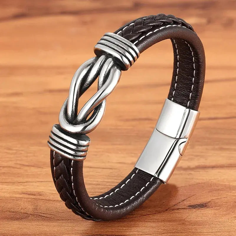 Leather Bracelet Hand-woven GIORGIO MARENO