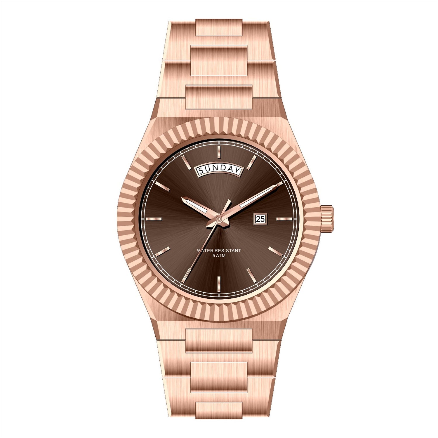 AURIXA BR – Men’s Rose Gold Chocolate Brown Dial Elegant Fashion Watch