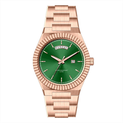 AURIXA EG – Men’s Rose Gold Emerald Green Dial Premium Dress Watch