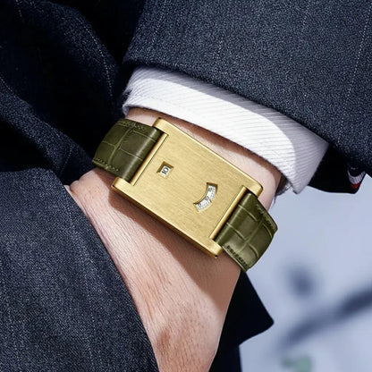Rectangular GIORGIO MARENO DRYLAXO VX-580 dress watch with a sleek design and silver-tone case, displayed on a white background.
