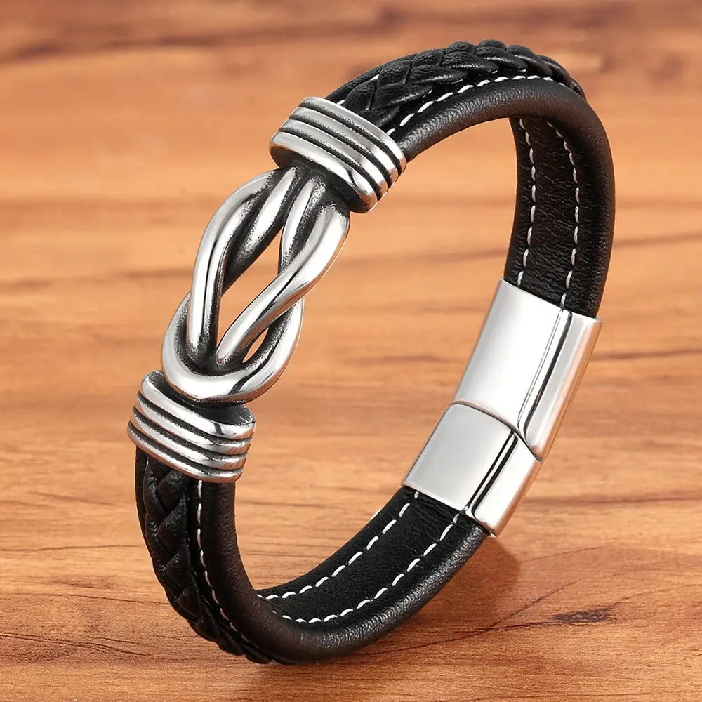 Leather Bracelet Hand-woven GIORGIO MARENO