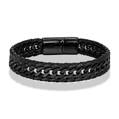 Gold leather bracelet from GIORGIO MARENO featuring sleek, woven leather design and subtle gold accents.