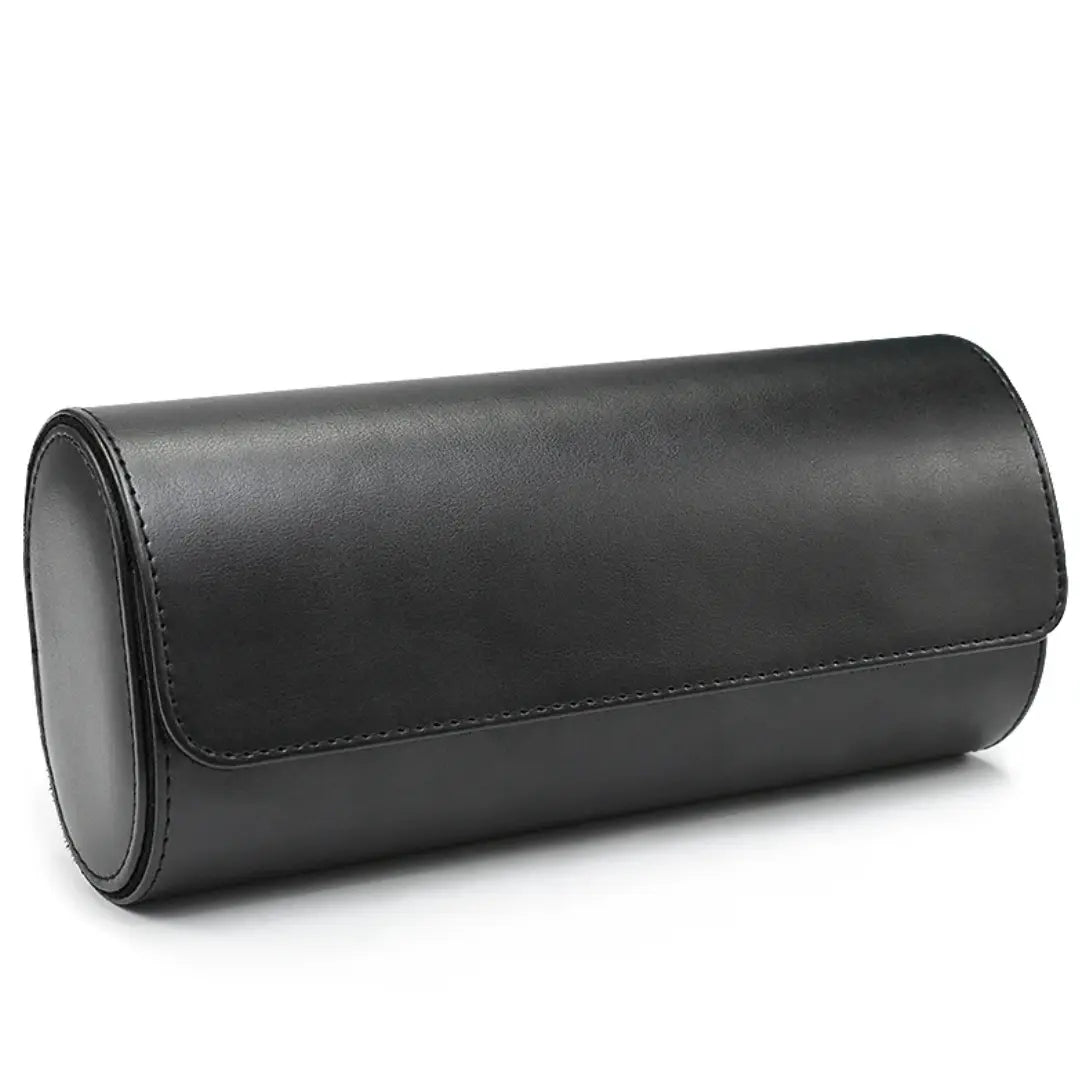 Giorgio Mareno Embers leather watch roll with multiple compartments for storing and organizing watches in stylish leather.