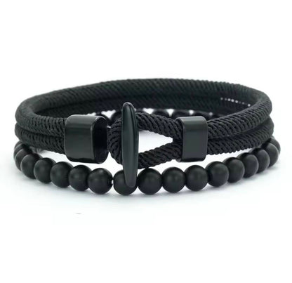 Double layer stone bracelet by GIORGIO MARENO featuring smooth round stones on a sleek, stylish bracelet design.