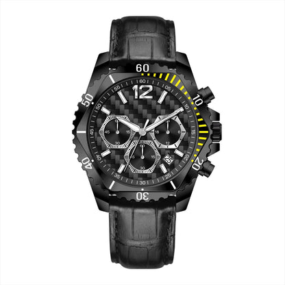 VEXRON-XP BY – Men’s Stealth Black &amp; Yellow Carbon Chrono Sport Tactical Watch