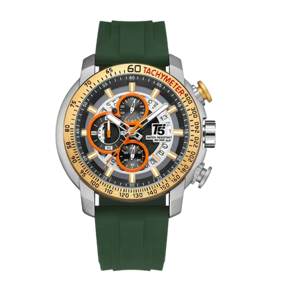 Gregor Palmer MAXRION watch with black strap and round face, featuring minimalist design and white dial.