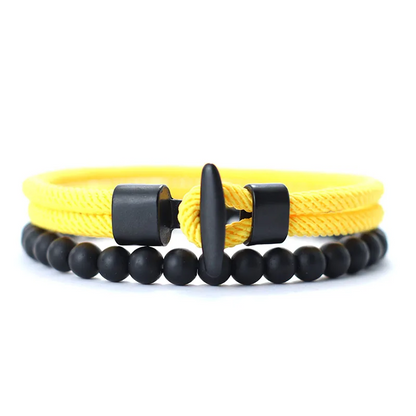 Double layer stone bracelet by GIORGIO MARENO featuring smooth polished stones on a delicate chain.